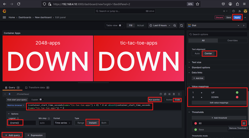 Container WebApp Up or Down