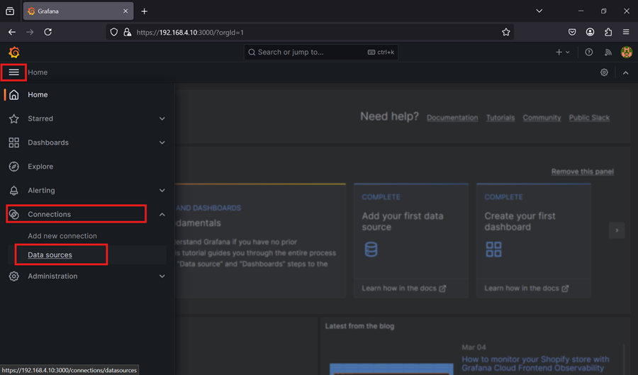 Data Sources Grafana