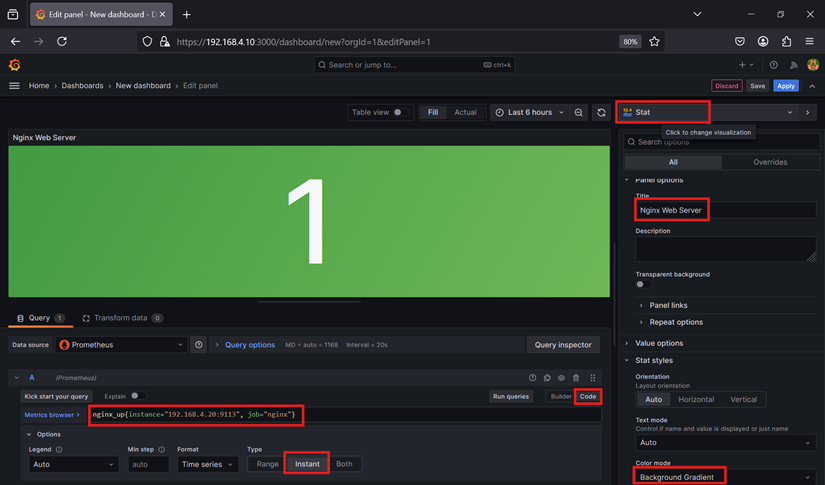 Panel Nginx Up or Down