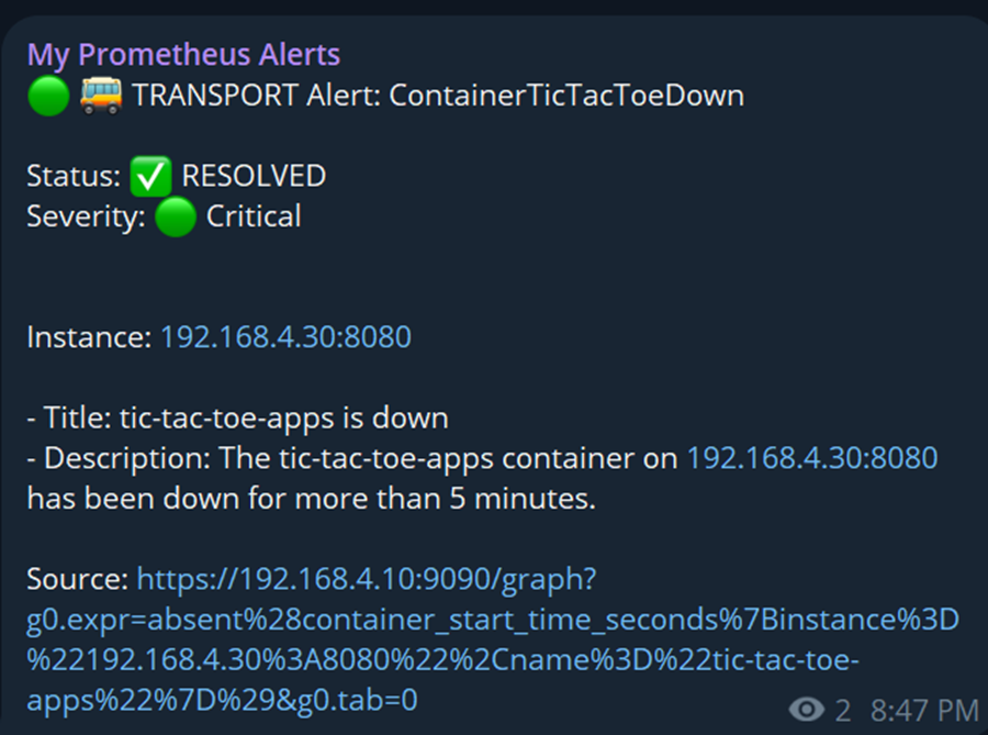 Message Resolved