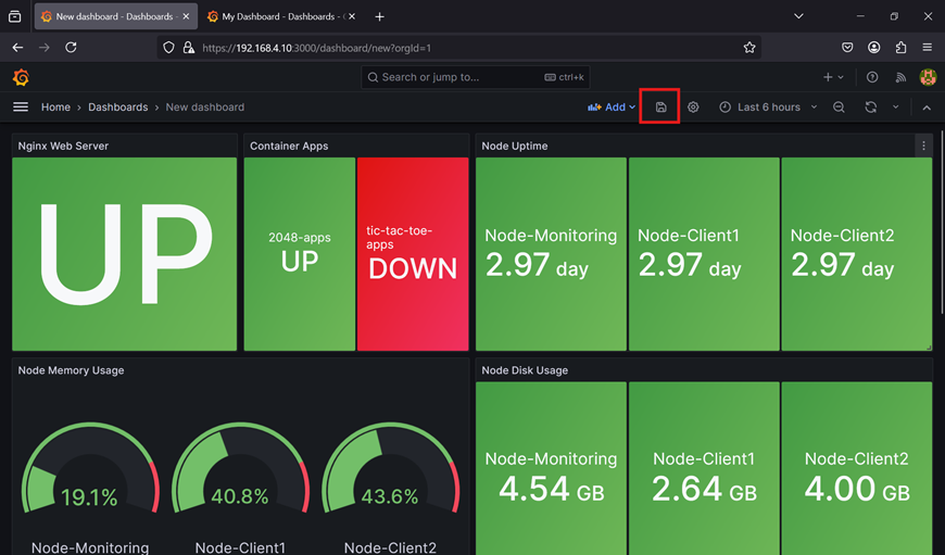 Saving Dashboard